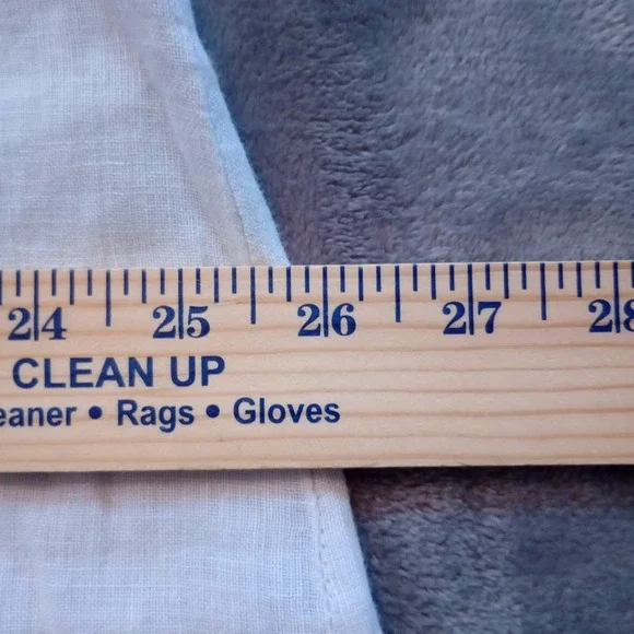 Soft Surroundings 100% Linen Top Blouse Shirt Womens Size XL Ivory Eyelet Sleeve - Picture 6 of 14